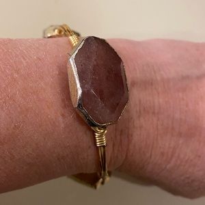 Bourbon and Bowties bangle bracelet, pink/rose with gold